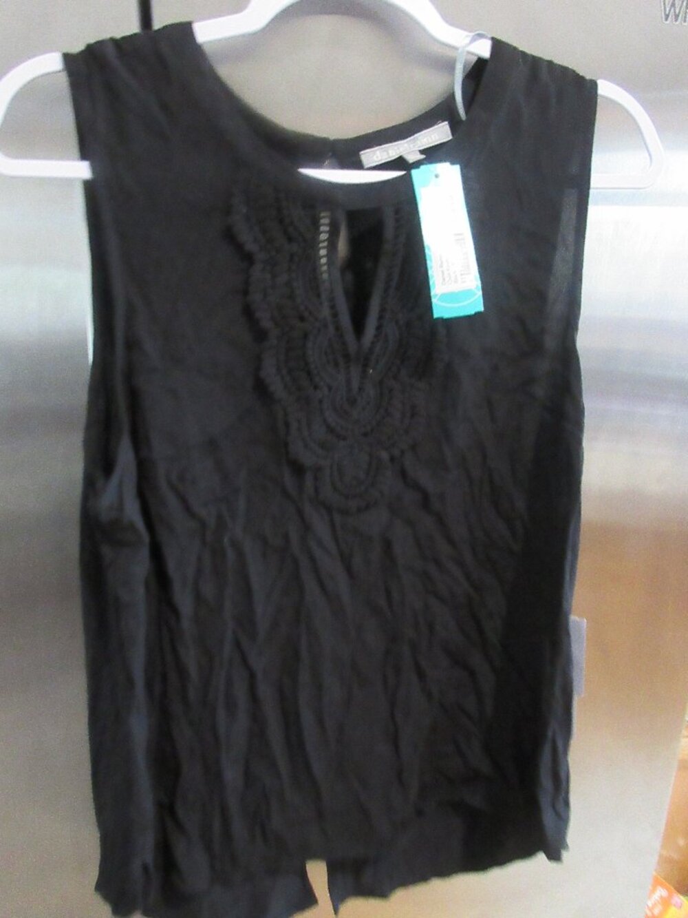 daniel  rainn stitch fix nwt black tank xl keyhole crochet new